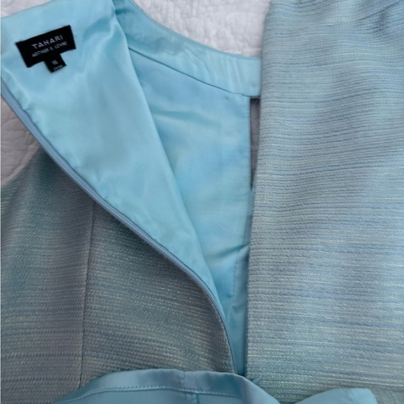 Tahari Arthur S Levine Mint Green Woven Cocktail Sheath Style Dress Size 16 - Picture 13 of 14